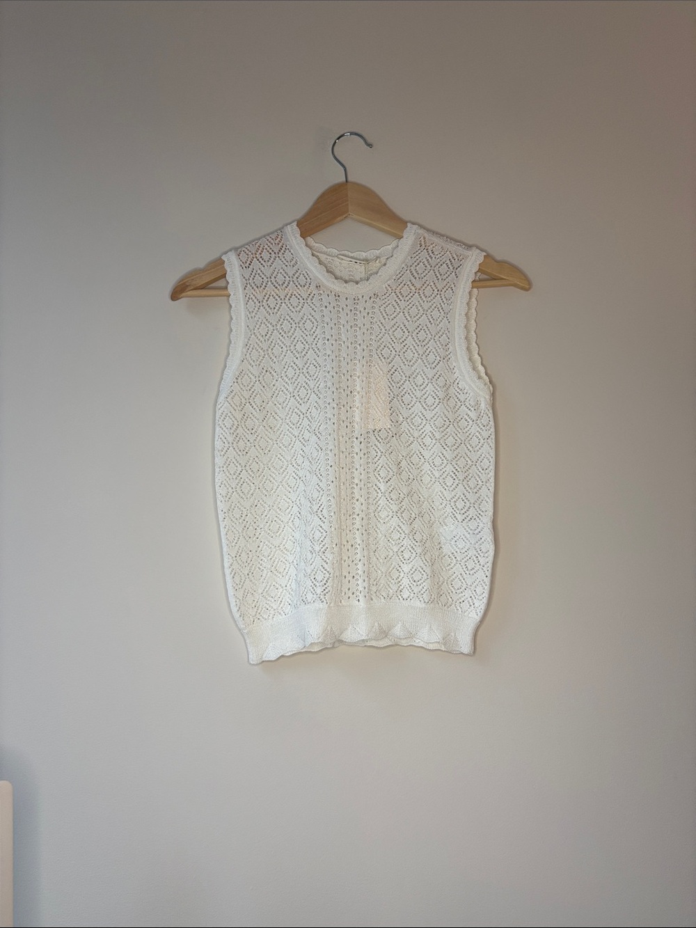 Doen Cream Lace Knit Shell Tank